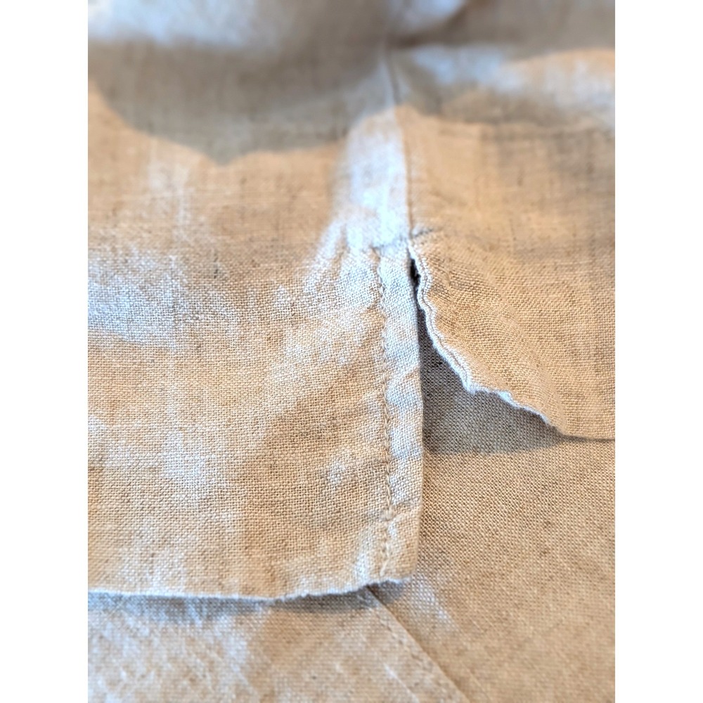 Matty M Womens XXL Linen Blend Balloon Sleeve Blouse Oatmeal Beige - Picture 5 of 8